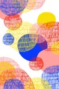 Digital abstract drawing of colorful circles on white background Royalty Free Stock Photo