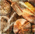 Digital abstract effects colorful classic italian bread