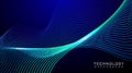 Digital abstract flowing particles technology background