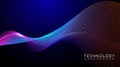 Digital abstract flowing particles technology background