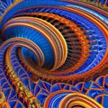1630 Digital Abstract Fractals: A futuristic and mesmerizing background featuring digital abstract fractal patterns with intrica