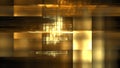 Digital abstract geometric pattern of gold and brown rectangles. Hi tech digital interior Abstract data center server. Pattern