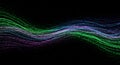 A digital abstract image featuring a flowing wave pattern composed of binary code Royalty Free Stock Photo