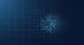 Abstract Digital Network: Grid, Nodes, and Data Visualization on Blue Background Royalty Free Stock Photo