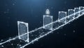 Digital security concept with glowing cards and network connections Royalty Free Stock Photo
