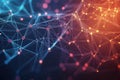 Abstract Interconnected Network with Glowing Points and Lines Royalty Free Stock Photo