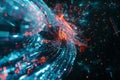 A digital abstract representing data streams, complex graphs, and digital interfaces reflecting AI data processing Royalty Free Stock Photo