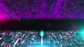 Digital abstract technologcal background, computer generated. 3d rendering dynamic information flow.