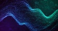 A digital abstract wave pattern composed of binary code (0s and 1s) flowing Royalty Free Stock Photo