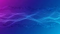 Digital Abstract Wave Pattern Composed of Tiny Blue and Purple Dots Forming a Gradient Background Effect Keywords Royalty Free Stock Photo