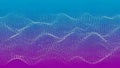 Digital Abstract Waveform Landscape Made Of White Dots On A Blue To Purple Gradient Background Royalty Free Stock Photo