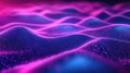 Digital abstract waves creating futuristic particle network background Royalty Free Stock Photo