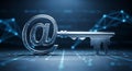 Digital Access Key with At Symbol Handle Royalty Free Stock Photo