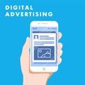 Digital advertising ads social media online marketing. illustration concept.