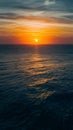 Digital Aerial view captures the breathtaking seascape during sunset Royalty Free Stock Photo