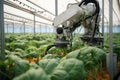 Digital agricultures innovation Robotic arm perfects melon harvesting in smart farming