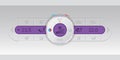 Digital air condition white dashboard design with purple lcd