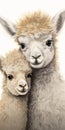 Digital Airbrushed Alpaca Portraits: Soft Blending, Uhd, Hand-painted Details