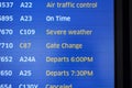 Digital airport flight delays and cancellations board