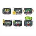 Digital alarm clock cartoon character with cute emoticon bring money Royalty Free Stock Photo