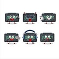 Digital alarm clock cartoon character are playing games with various cute emoticons Royalty Free Stock Photo