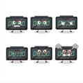 Digital alarm clock cartoon character with various angry expressions Royalty Free Stock Photo