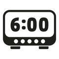 Digital alarm clock icon simple vector. Sleep problem