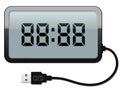 Digital alarm clock with USB cable