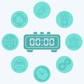 Digital alarm clock vector icon sign symbol Royalty Free Stock Photo