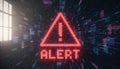 Digital alert message showing technical system error warning Royalty Free Stock Photo