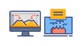 Digital analytics and business data visualization, vector design Generative AI Royalty Free Stock Photo