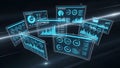 Digital Analytics Dashboard Floating Screens Data Visualization Royalty Free Stock Photo