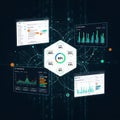 Digital Analytics Dashboard with KPI Focus Royalty Free Stock Photo