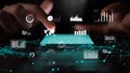 Digital Analytics Display with Charts and Graphs, Touch Screen Interaction for Data Visualization and Business Analysis Royalty Free Stock Photo