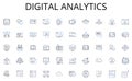 Digital analytics line icons collection. Negotiation, Compromise, Concession, Agreement, Conflict, Discussion, Dispute