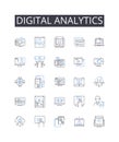Digital analytics line icons collection. Recruitment, Development, Retention, Diversity, Assessment, Succession