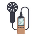 Digital anemometer measuring wind speed with impeller fan