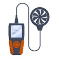 Digital anemometer measuring wind speed with impeller sensor