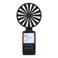 Digital anemometer showing wind speed measurement on display