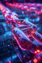 Digital animation of secure blockchain transactions.