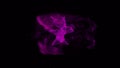 Digital animation of VKontakte app icon decaying into multicolored moving plexus networks on black background. animation