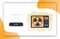 Digital appliance microwave oven radiation danger concept horizontal copy space