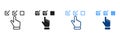 Digital Application Black and Color Pictogram. Questionnaire Line and Silhouette Icon Set. Hand Tick Checkmark Symbol