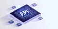 Digital Application Programming Interface A Representation of API Integration with a Computer Chip Royalty Free Stock Photo