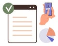 Digital Approval with Mobile Authentication and Analytics Visualization Royalty Free Stock Photo