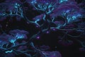 Digital Arbor: Neural Network-Inspired Tree Branches Mimicking Intricate Neurons with Subtle Glow