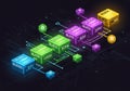 This digital art captures the complexity and structure of blockchain technology Royalty Free Stock Photo