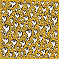 Abstract and contemporary digital art seahorse design pattern