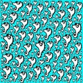 Abstract and contemporary digital art seahorse design pattern