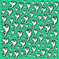 Abstract and contemporary digital art seahorse design pattern